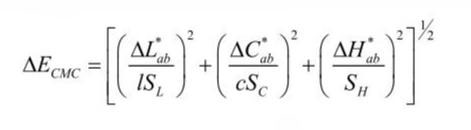 CMC色差計(jì)算公式